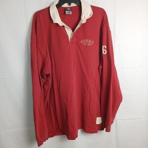 San Francisco 49ers Red Rugby Shirt with Contrast Collar